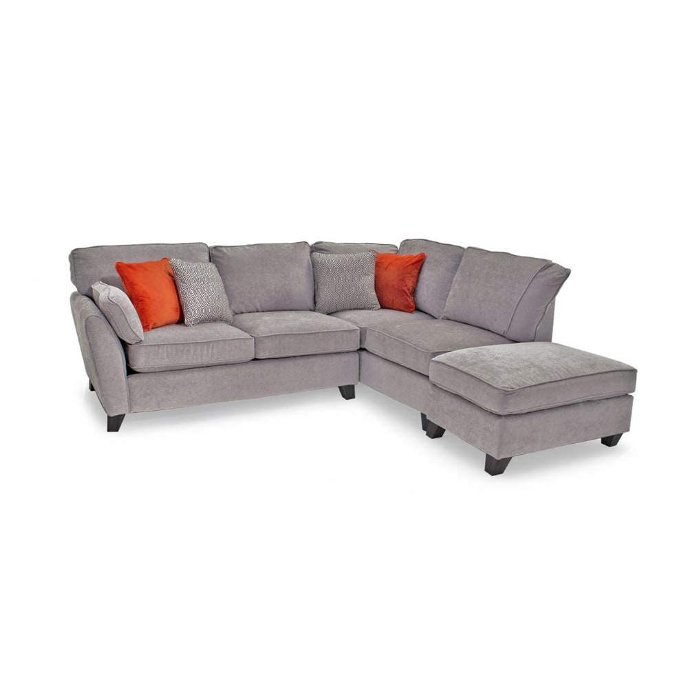 Cantrell Corner Sofa Silver - Value Flooring and Furniture