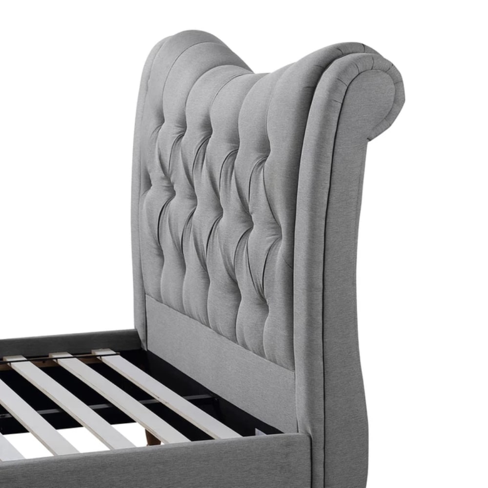 Arizona Bed Detail - Light Grey - Value Flooring and Furniture