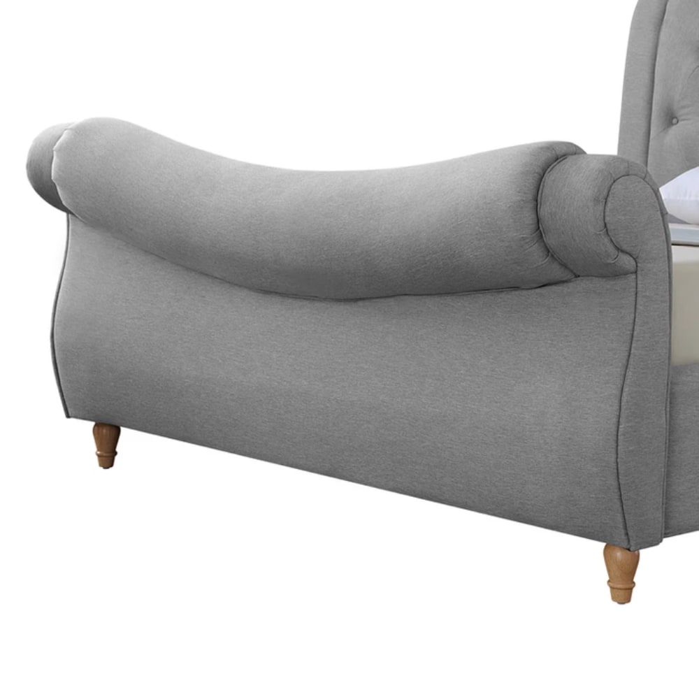 Arizona Bed Detail - Light Grey - Value Flooring and Furniture