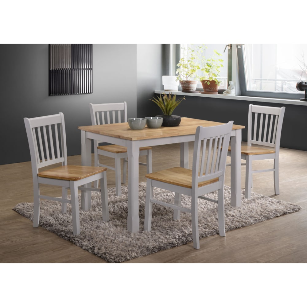 Bolton 4' Dining Set - Grey and Oak - Value Flooring and Furniture