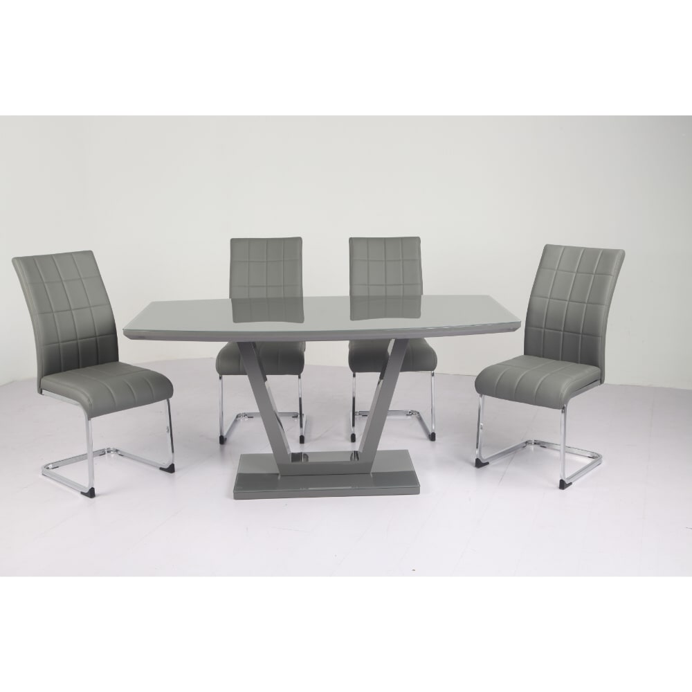 Edel Dining Set - Grey - Value Flooring and Furniture