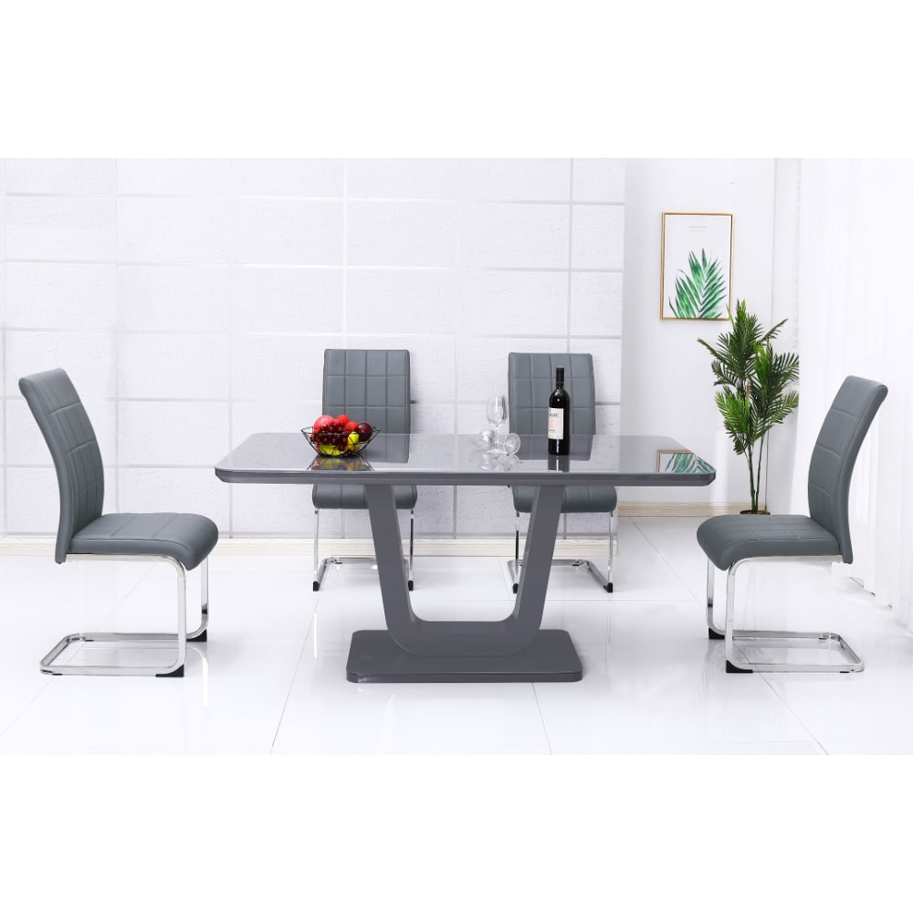 Edel Dining Set - Grey - Value Flooring and Furniture