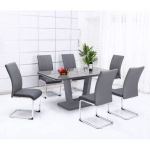Edel Dining Set - Grey - Value Flooring and Furniture