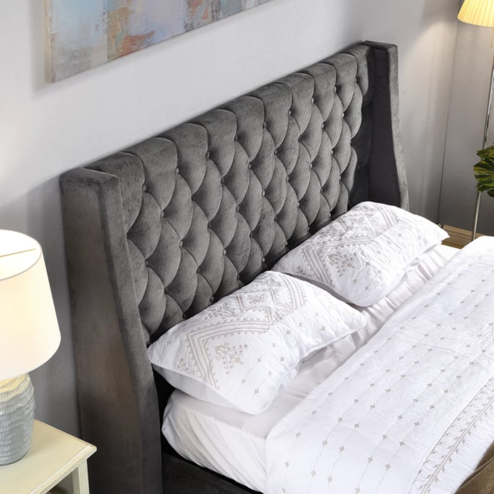 Jersey Gas Lift Bed - Grey - Value Flooring and Furniture