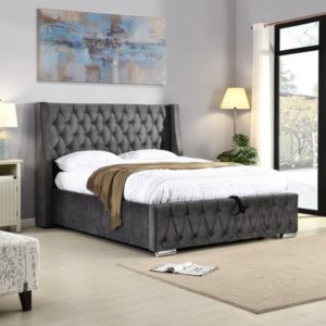 Jersey Gas Lift Bed - Grey - Value Flooring and Furniture