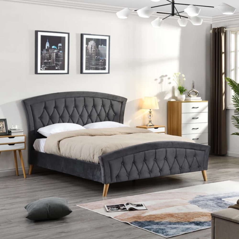 Kingston Bed - Dark Grey - Value Flooring and Furniture