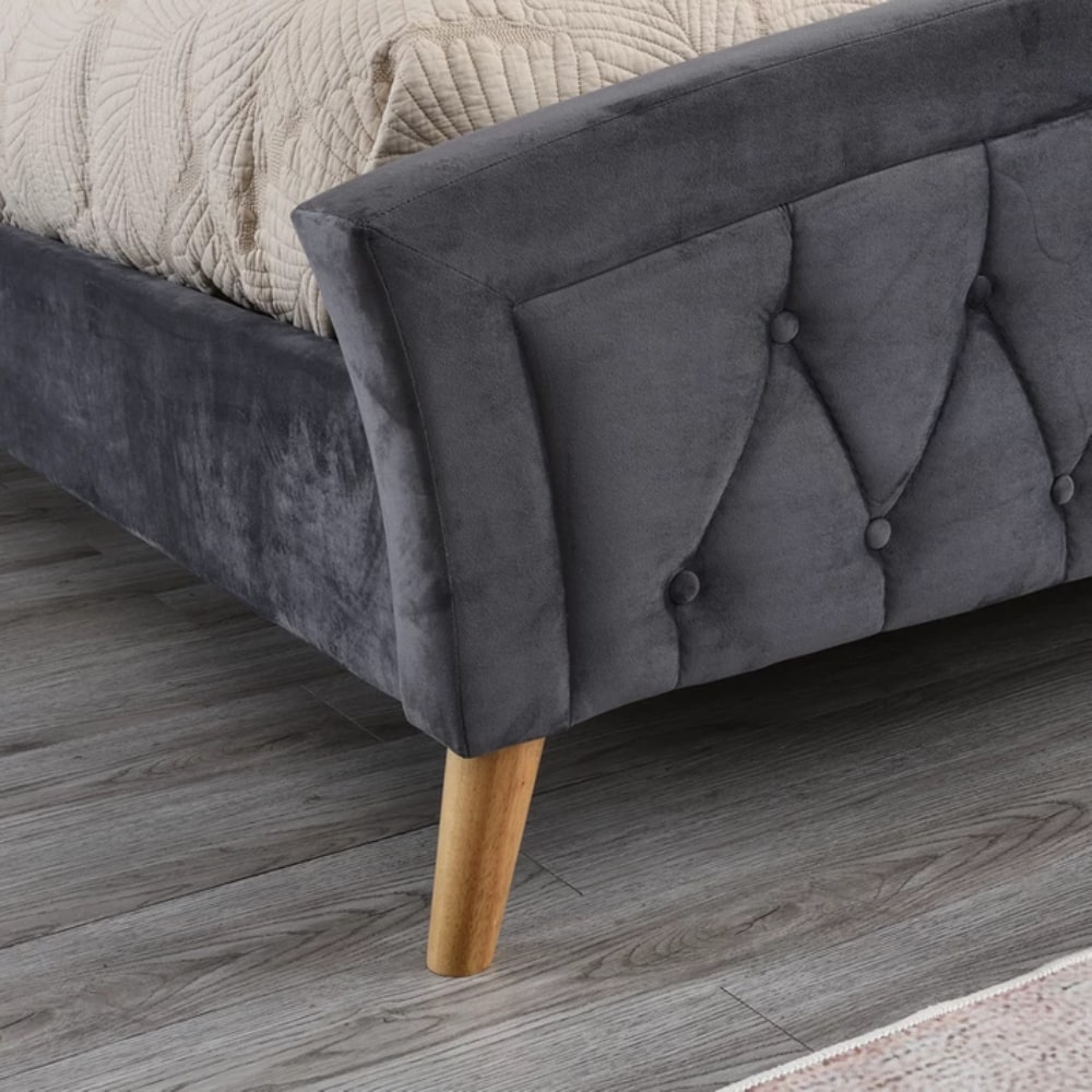 Kingston Bed - Dark Grey - Value Flooring and Furniture