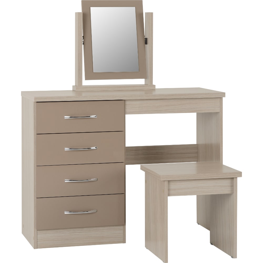 Nevada 4 Drawer Dressing Table - Oyster - Value Flooring and Furniture