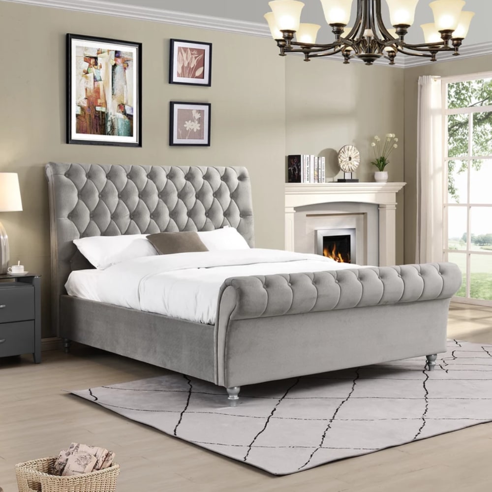 kilkenny Bed - Silver - Value Flooring and Furniture